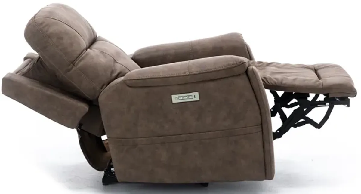 Matthew Fully Loaded Recliner With Hidden Cupholders in Silt