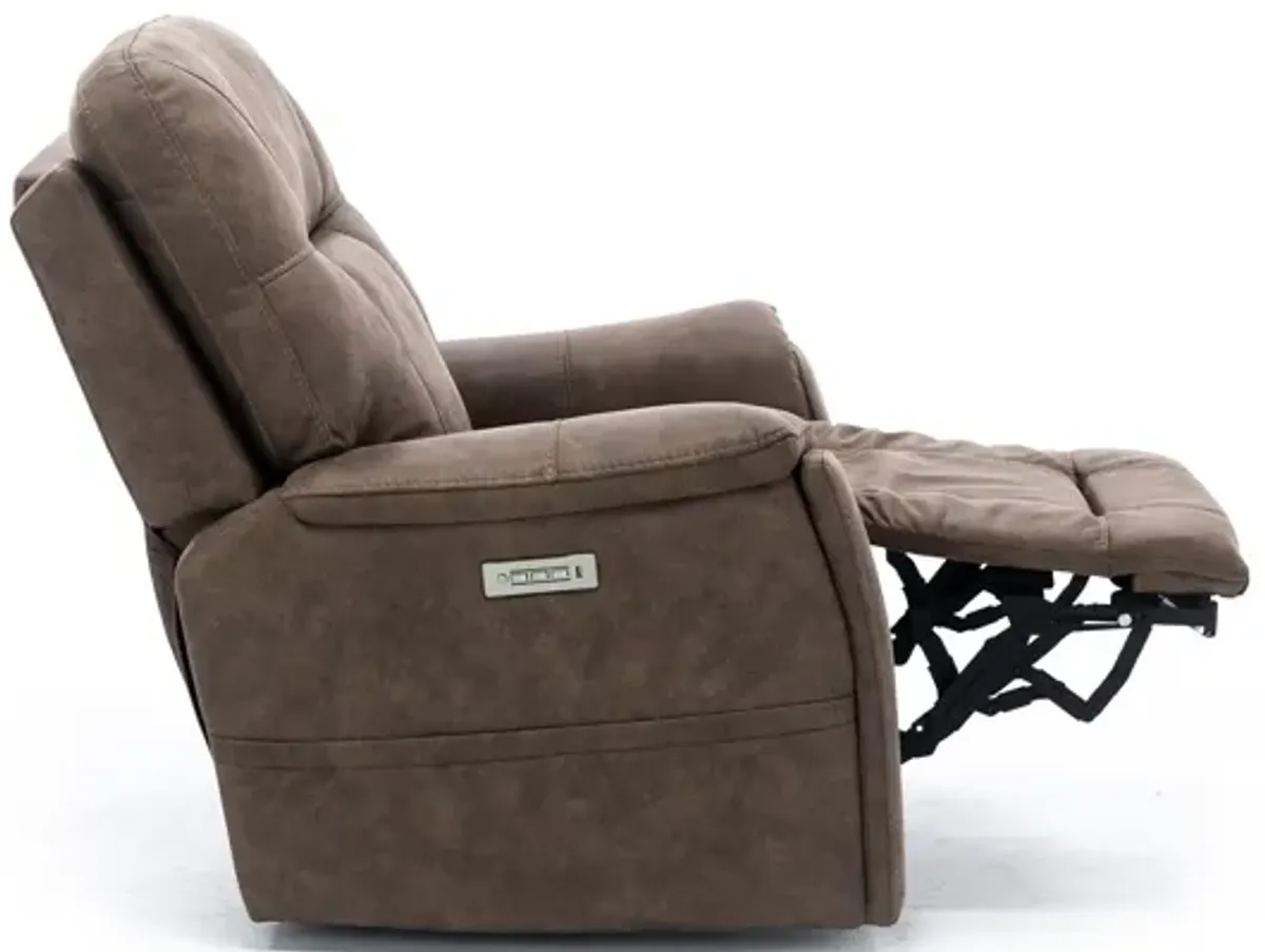 Matthew Fully Loaded Recliner With Hidden Cupholders in Silt