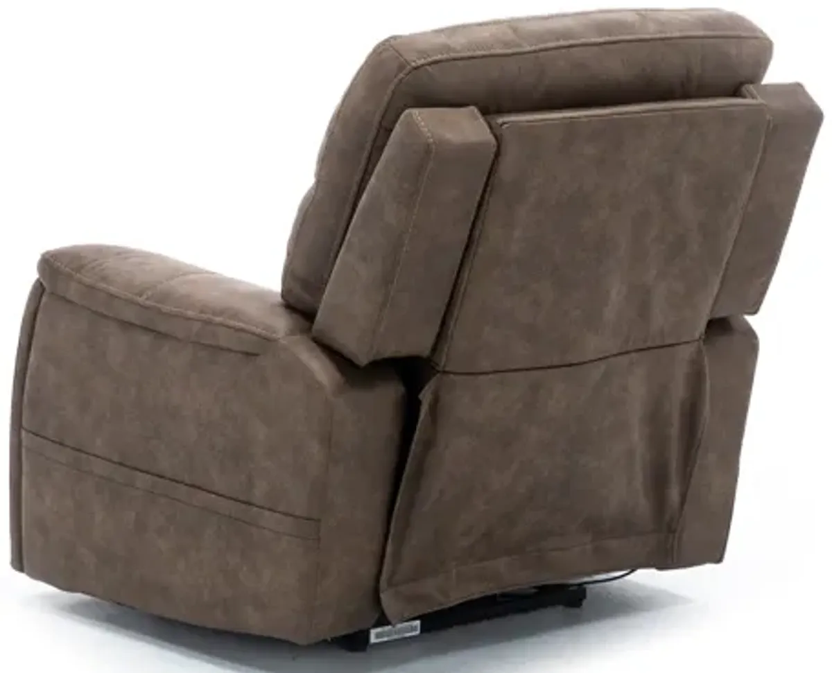 Matthew Fully Loaded Recliner With Hidden Cupholders in Silt