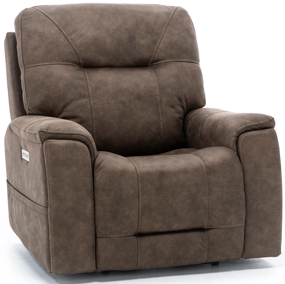 Matthew Fully Loaded Recliner With Hidden Cupholders in Silt