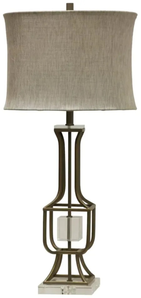 Gold Metal Caged Table Lamp 36.5"H