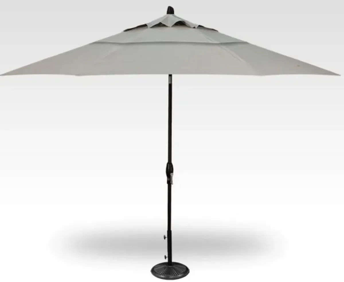 3-Pc Auto Tilt 11' Silver Linen Umbrella