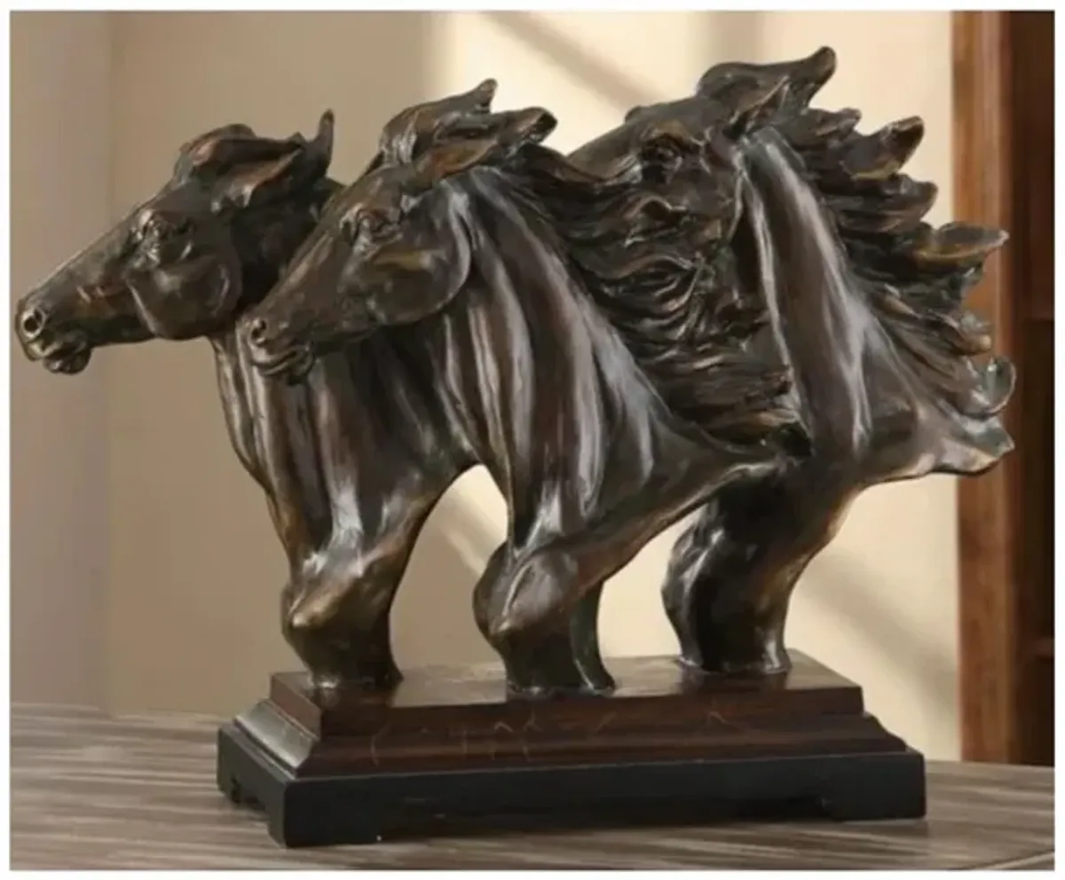 Running Free Horse Statue 23"W x 17.5"H