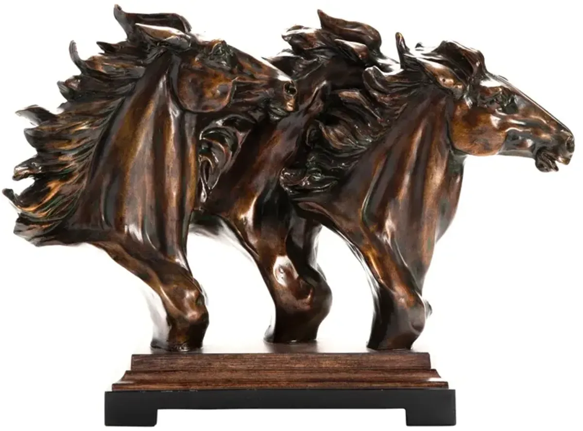 Running Free Horse Statue 23"W x 17.5"H