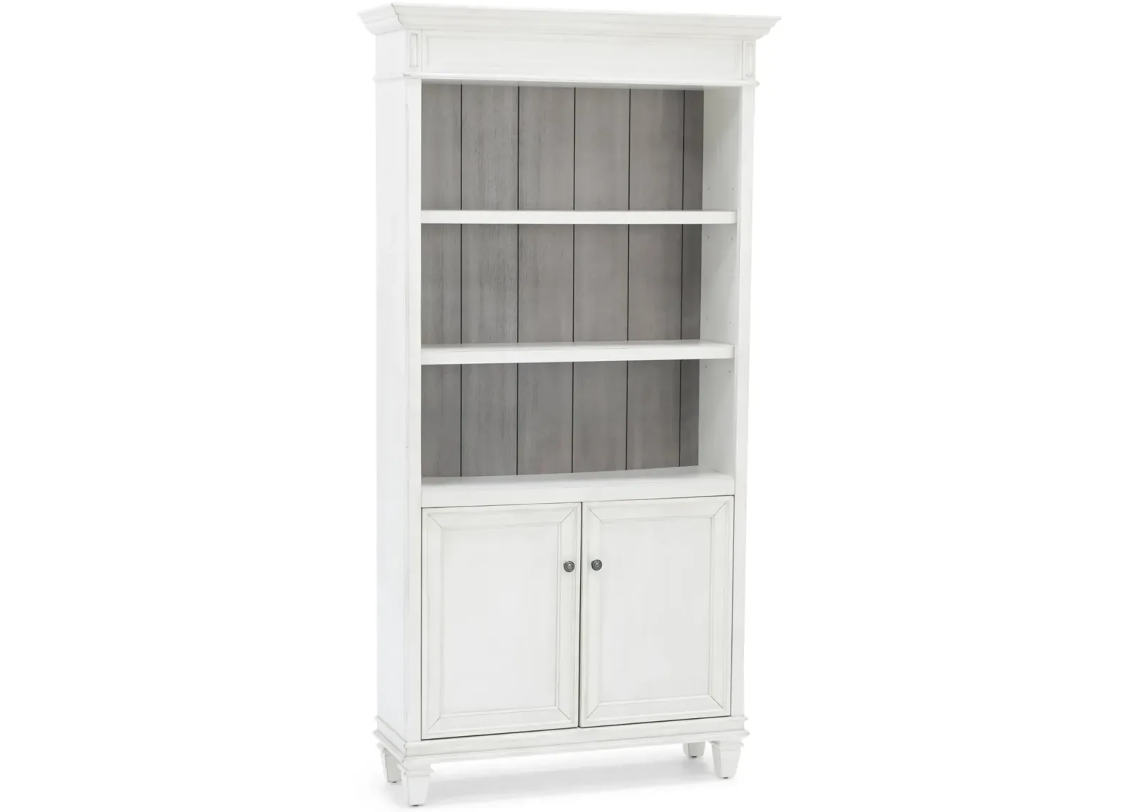 White Estate Lower Door Bookcase