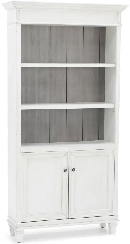 White Estate Lower Door Bookcase