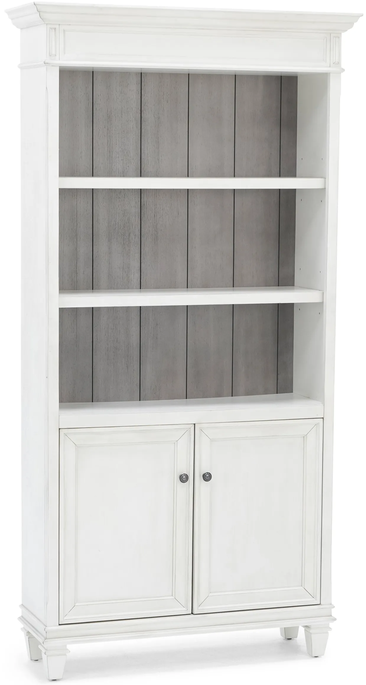 White Estate Lower Door Bookcase