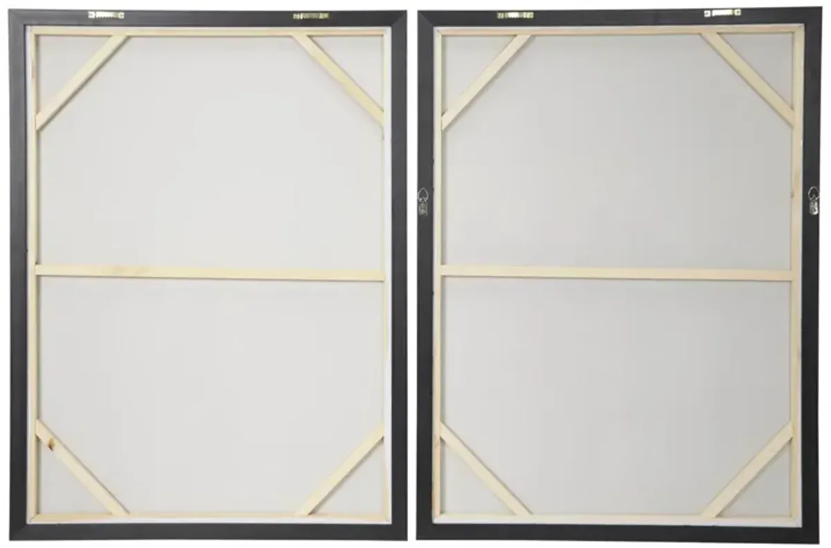 Assorted Grey, Gold, and Black Abstract Framed Art Each 29"W x 36"H