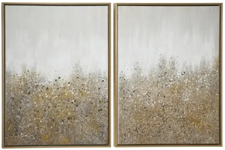 Assorted Grey, Gold, and Black Abstract Framed Art Each 29"W x 36"H