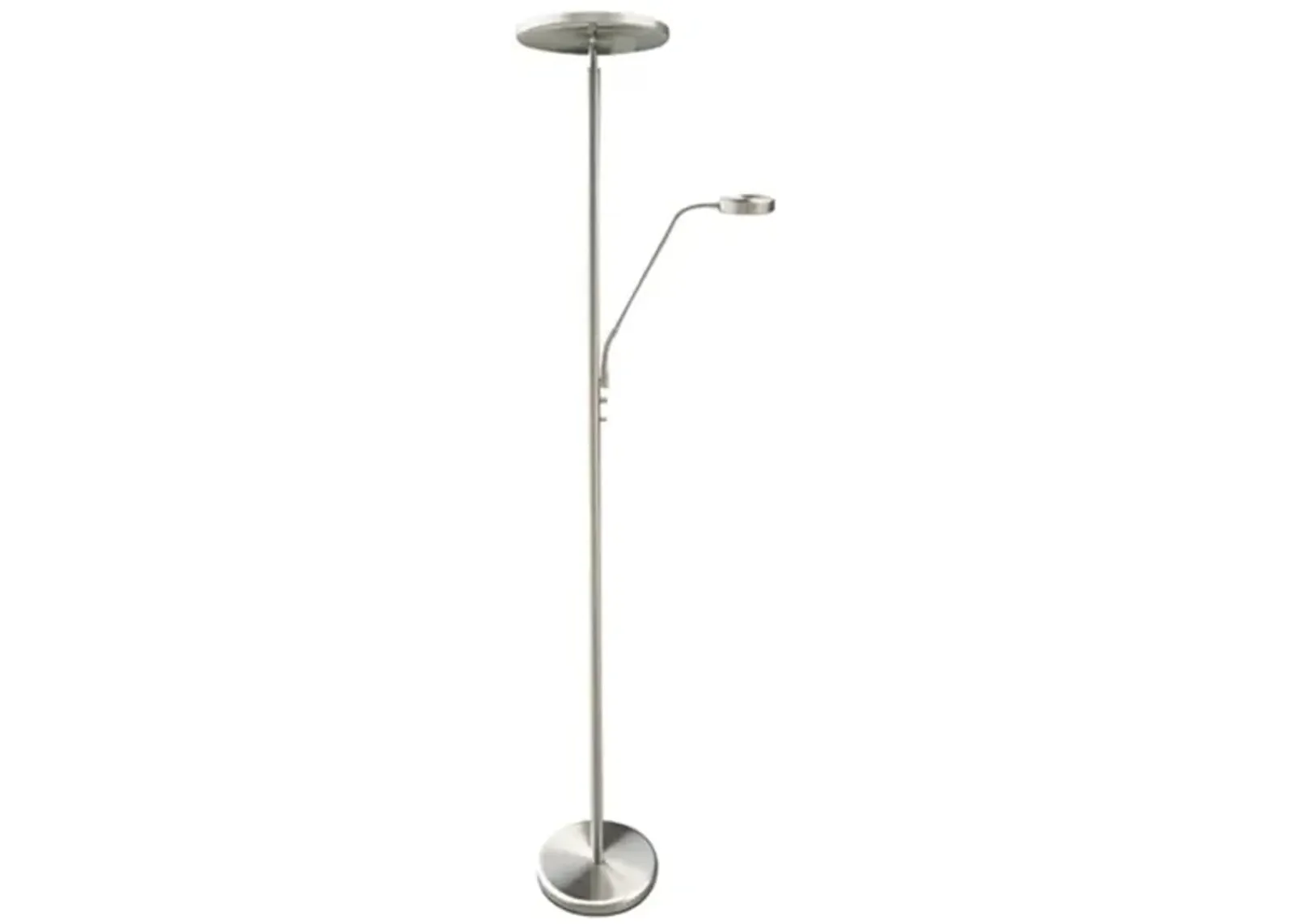 Brushed Nickel With Reading Light LED Torchiere 72"H