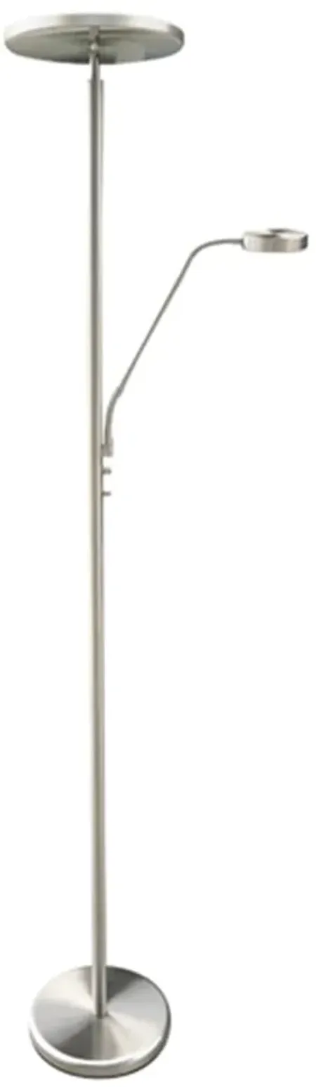 Brushed Nickel With Reading Light LED Torchiere 72"H
