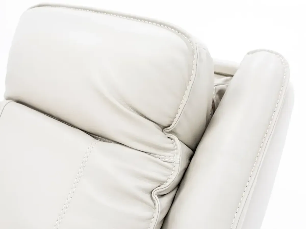 Arthur Leather Power Headrest Reclining Sofa in Ivory