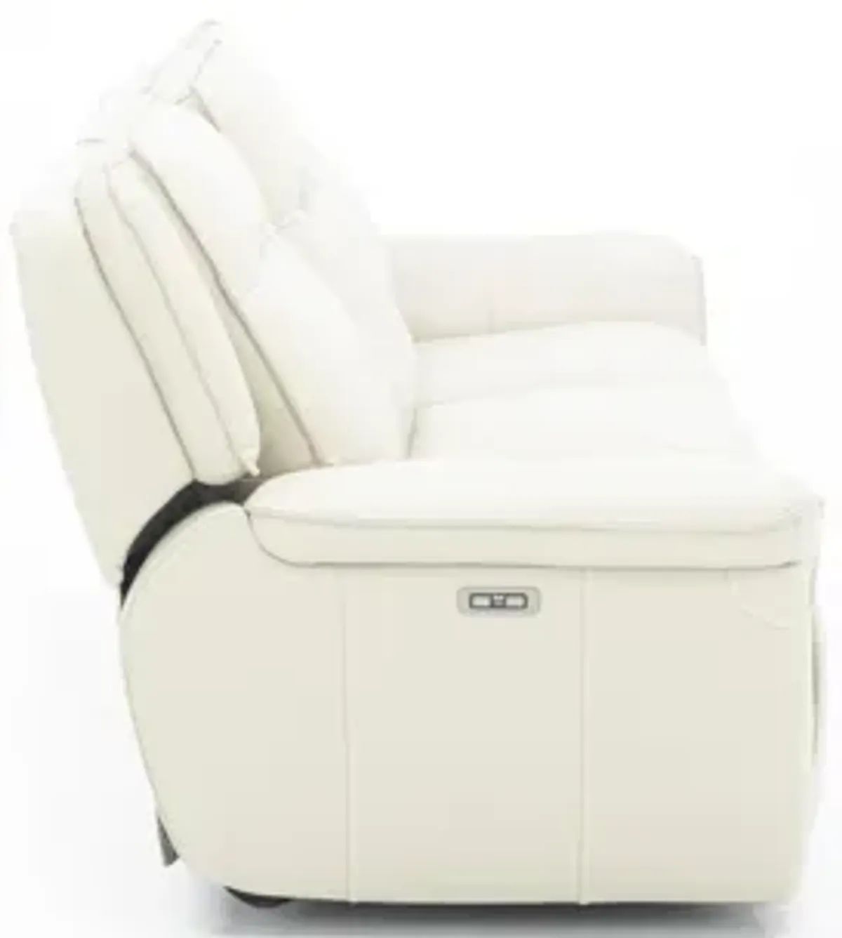 Arthur Leather Power Headrest Reclining Sofa in Ivory