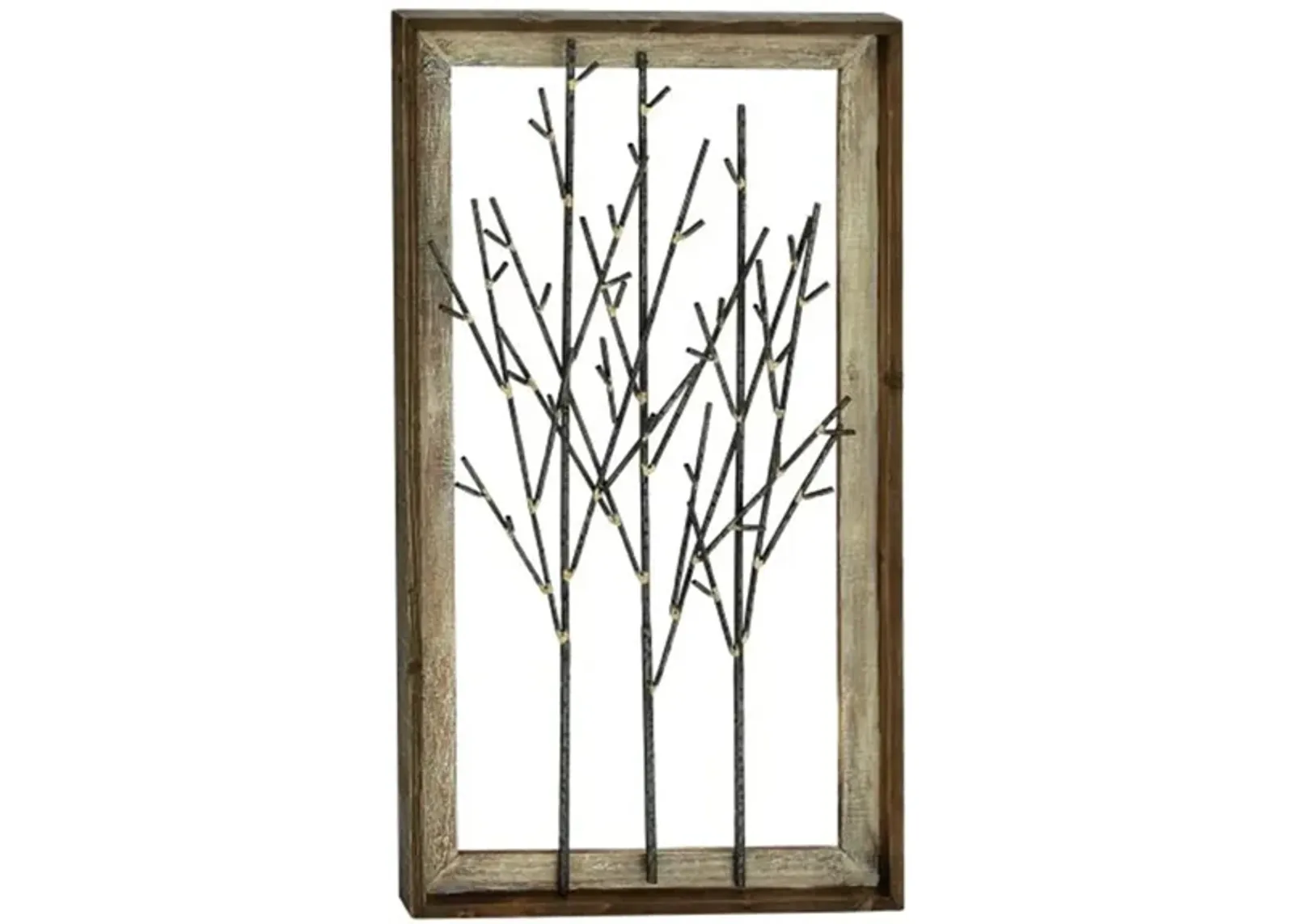 Metal and Wood Trees Wall Decor 20"W x 36"H