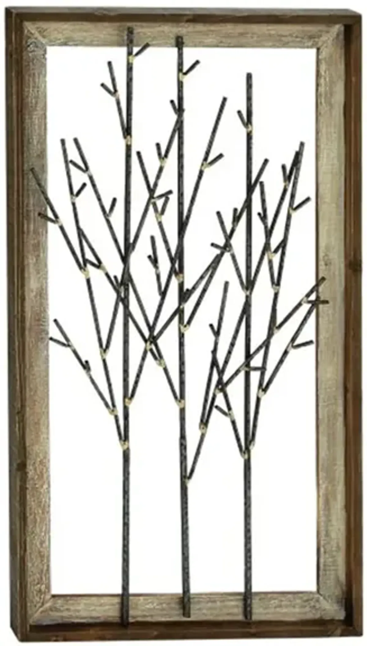 Metal and Wood Trees Wall Decor 20"W x 36"H