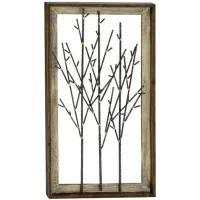 Metal and Wood Trees Wall Decor 20"W x 36"H