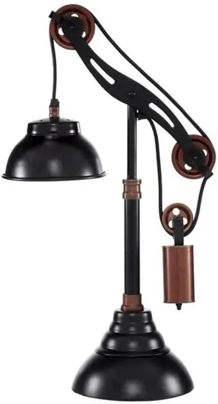 Metal Pully Table Lamp 24"H