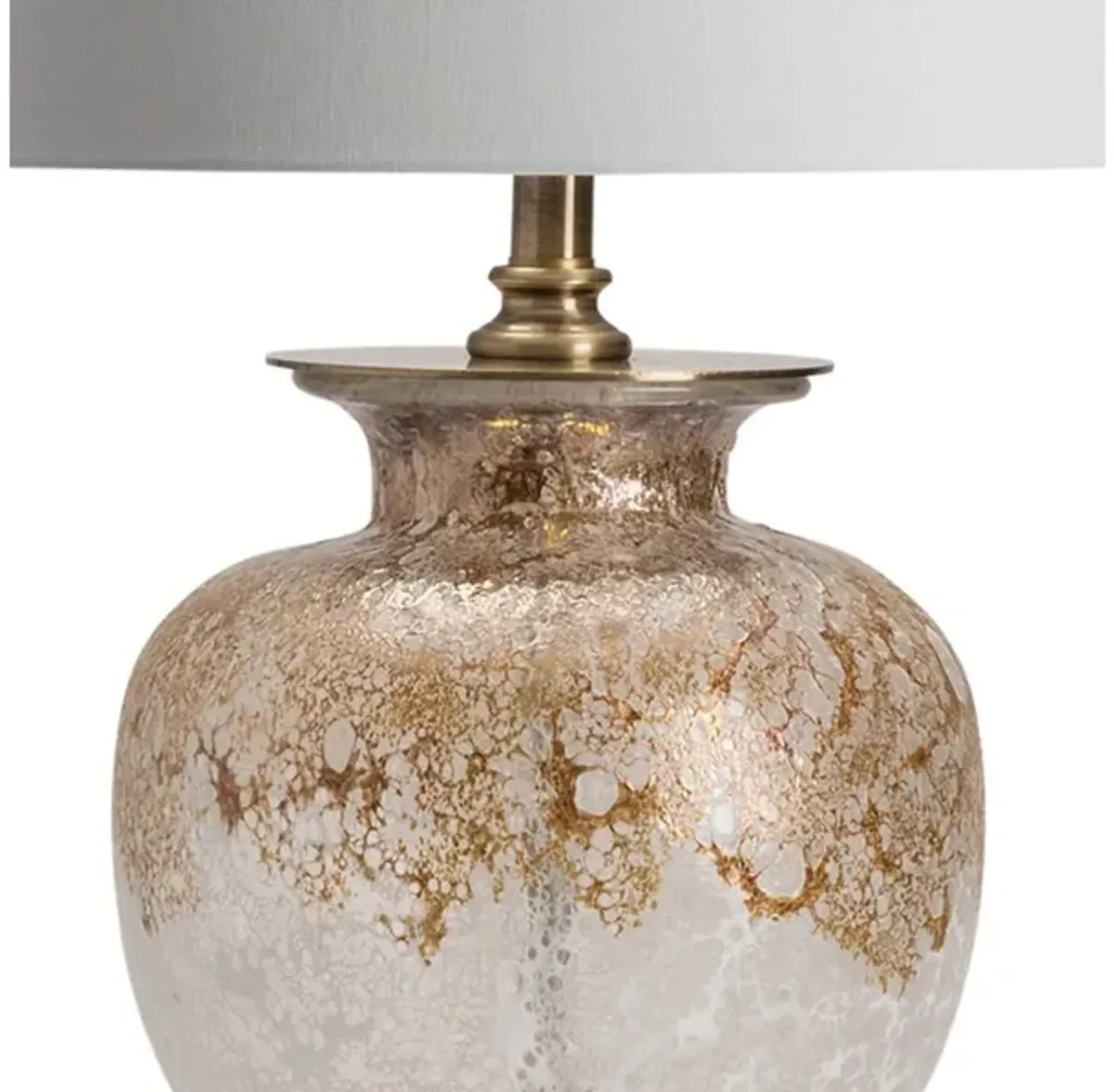 Mottled Gold and White Glass Table Lamp 31"H