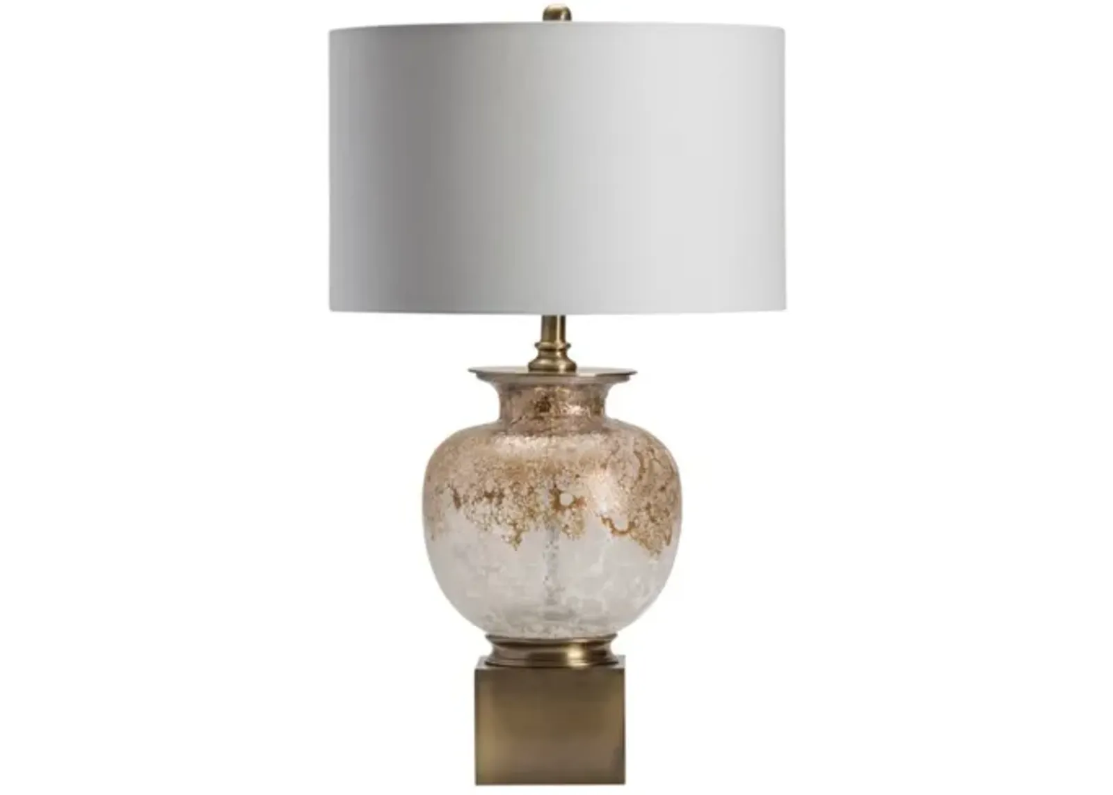 Mottled Gold and White Glass Table Lamp 31"H