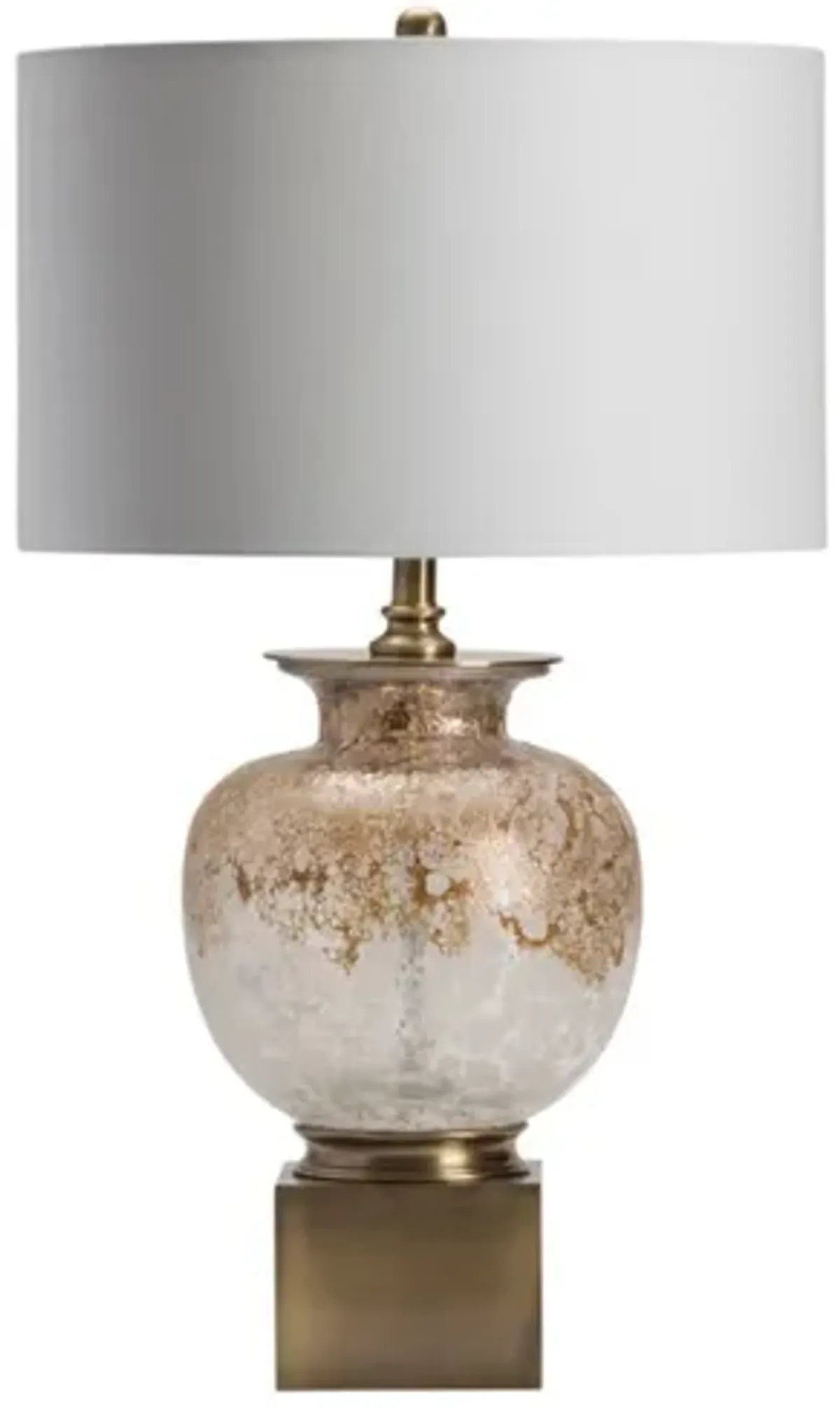 Mottled Gold and White Glass Table Lamp 31"H