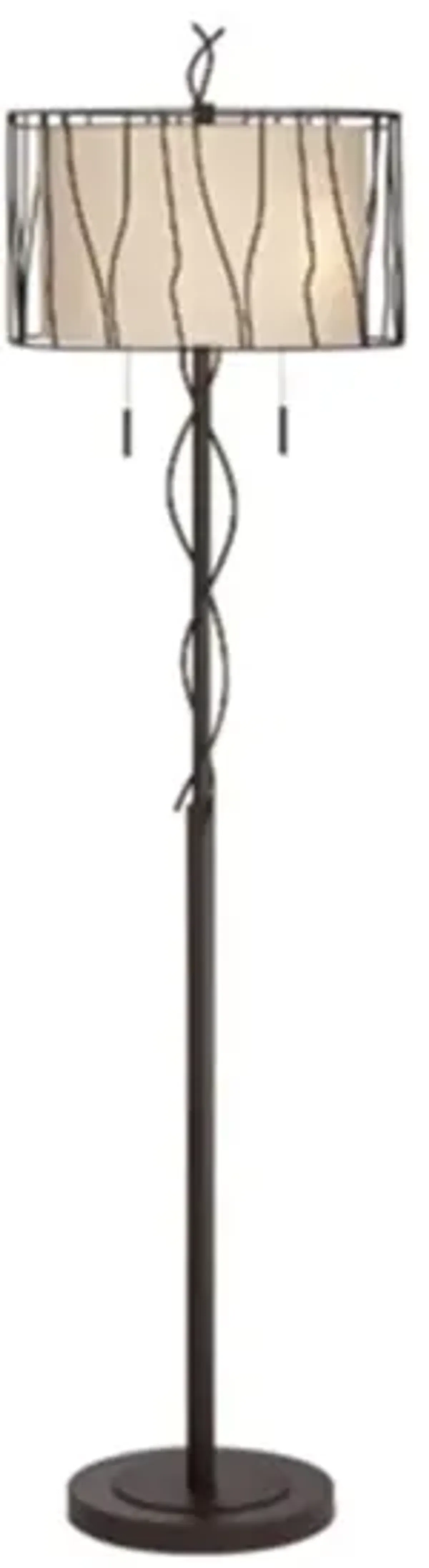 Bronze Metal Vine Floor Lamp 66"H