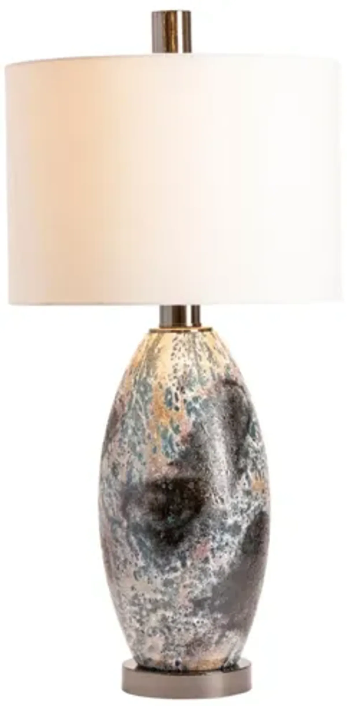 Black and White Reactive Glass Table Lamp 32.5"H