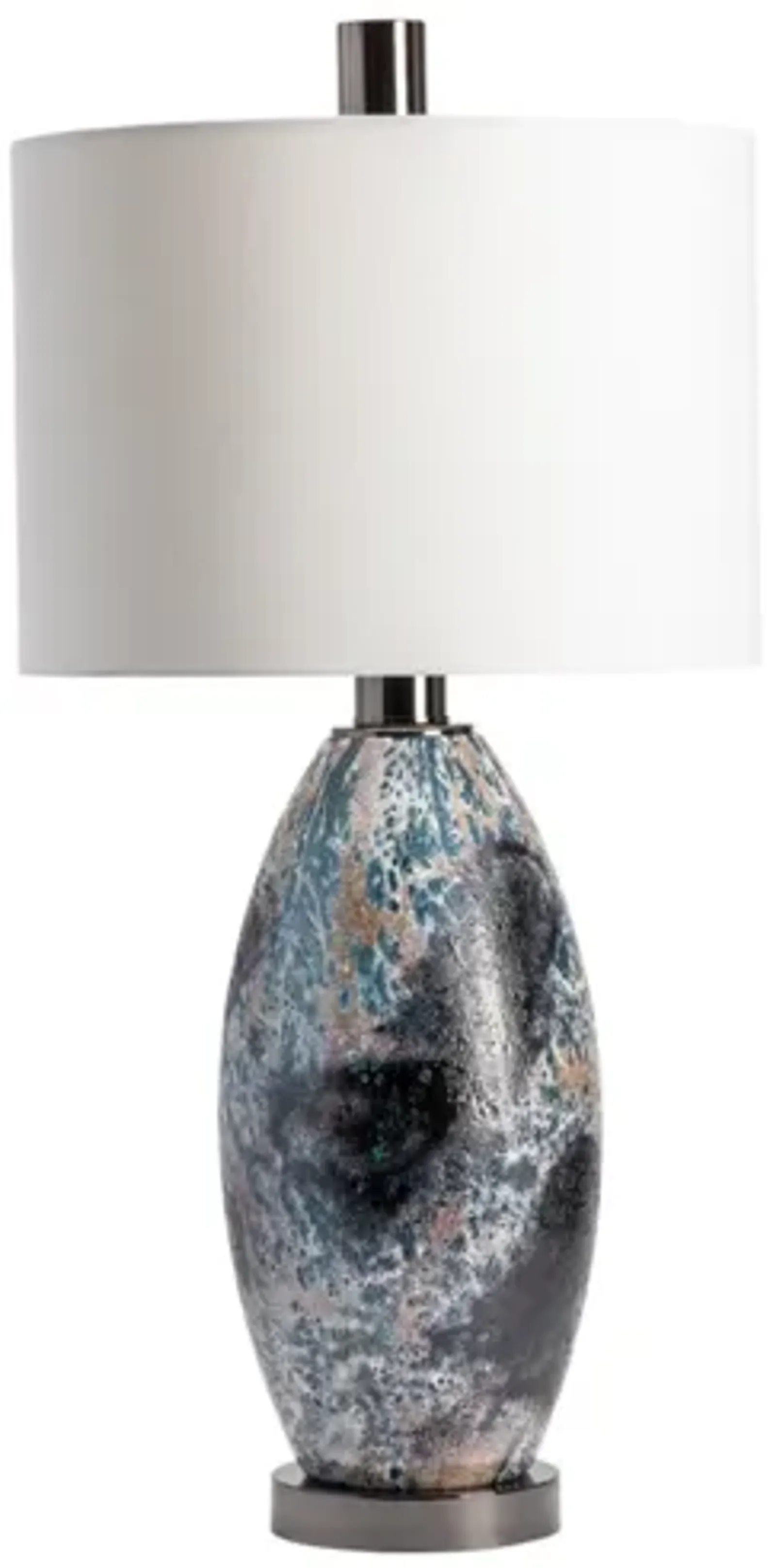 Black and White Reactive Glass Table Lamp 32.5"H