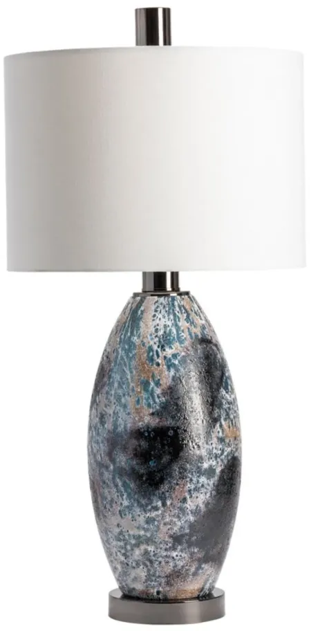 Black and White Reactive Glass Table Lamp 32.5"H