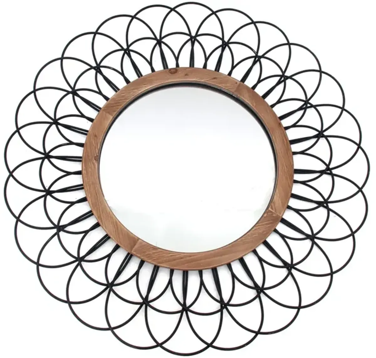 Black Metal Loop Wall Mirror 39" Round