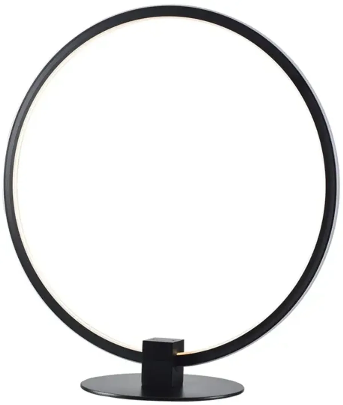 Black Metal Ring LED Table Lamp 15"H