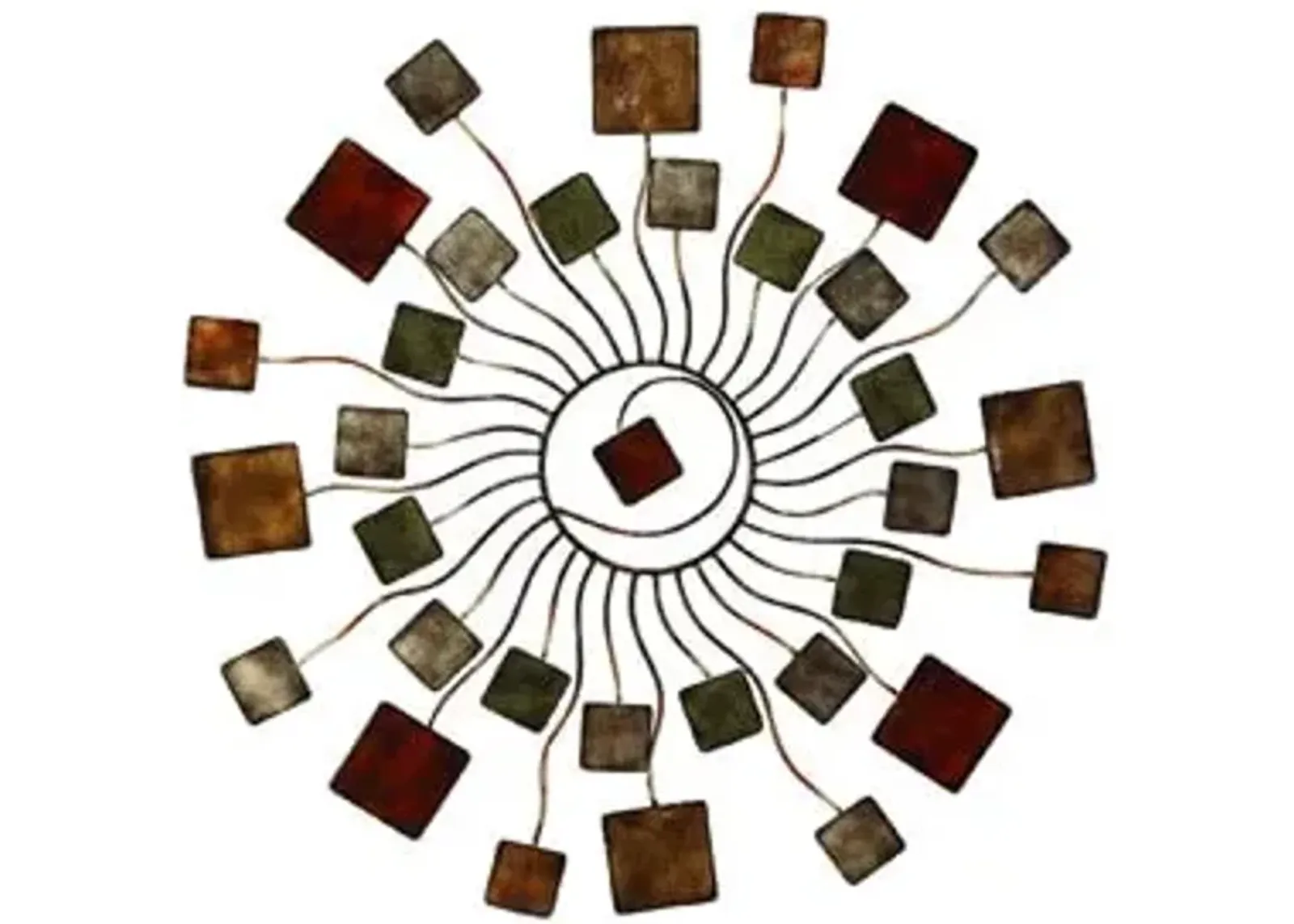 Adolfo Metal Circle of Squares Wall Art 32"