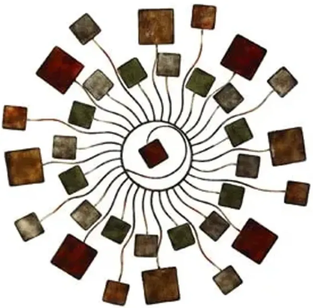 Adolfo Metal Circle of Squares Wall Art 32"