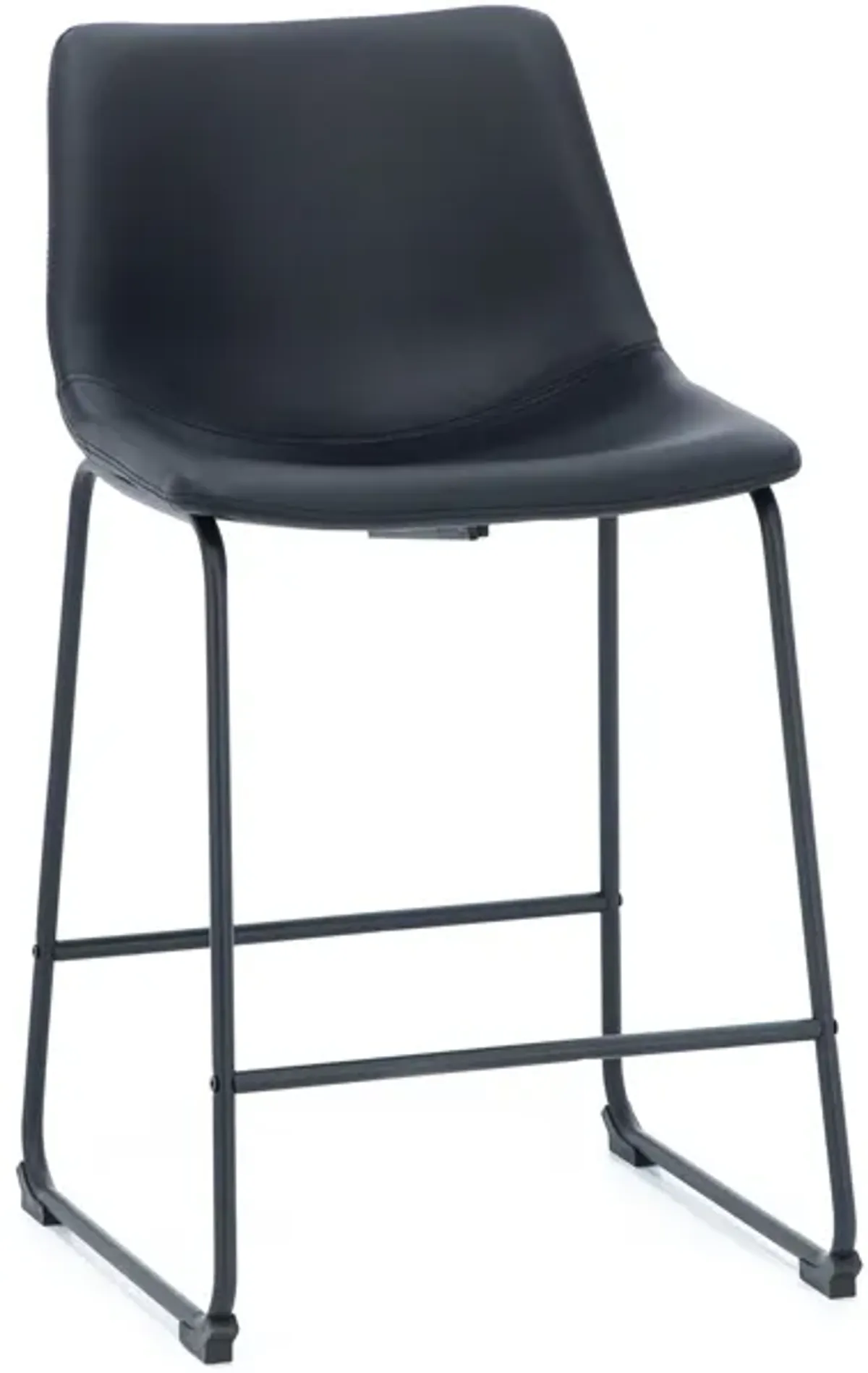 Leigh Black 24" Upholstered Counter Stool