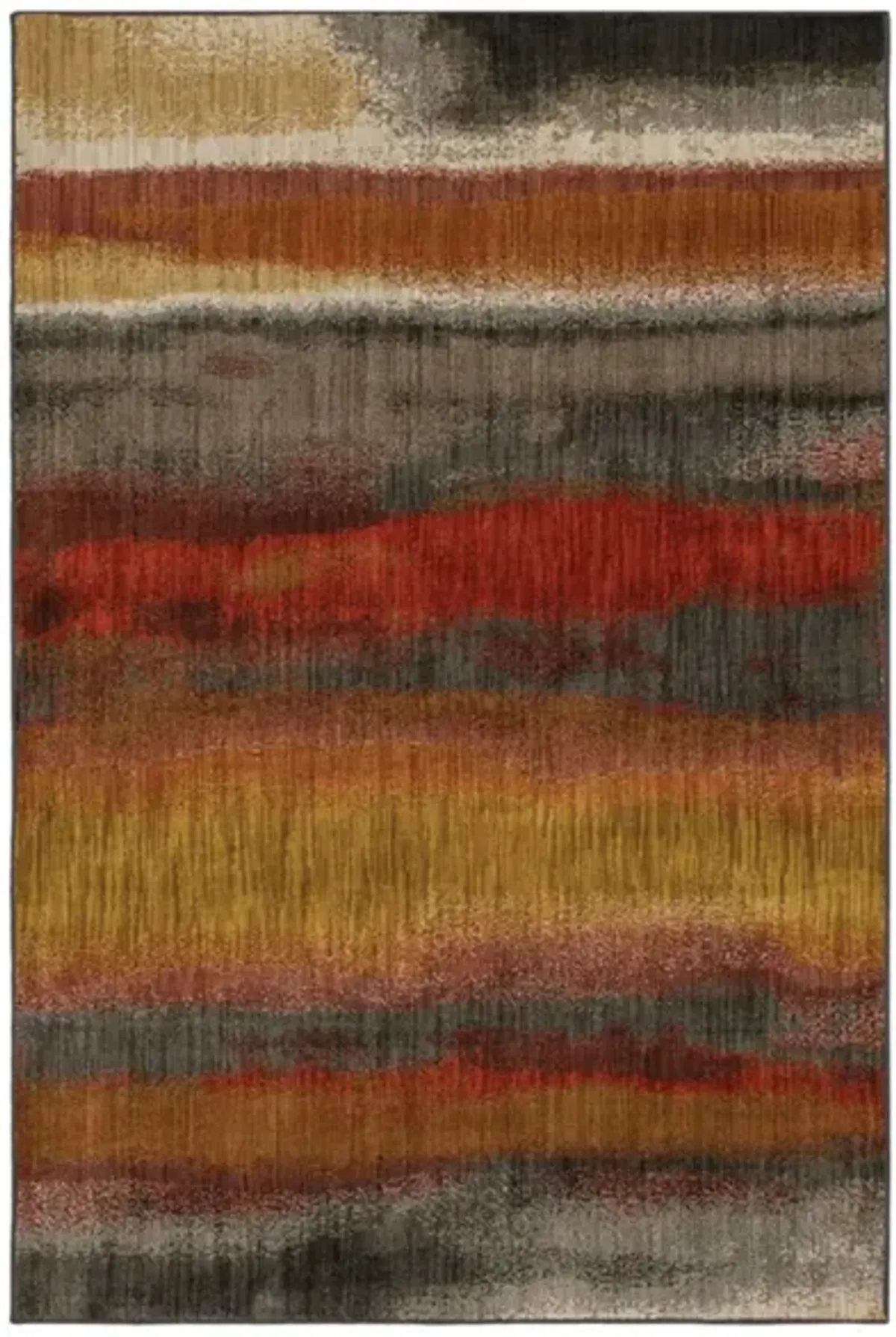 Elements Red/Brown/Yellow Area Rug 5'3"W x 7'10"L