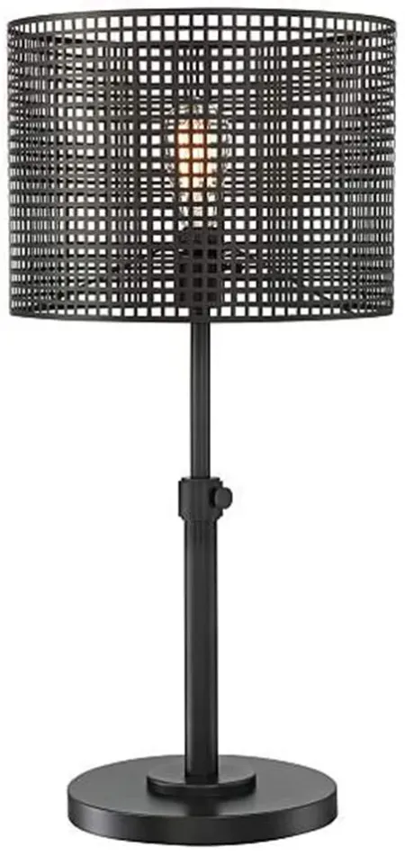 Caged Drum Table Lamp With Edison Bulb 29"H