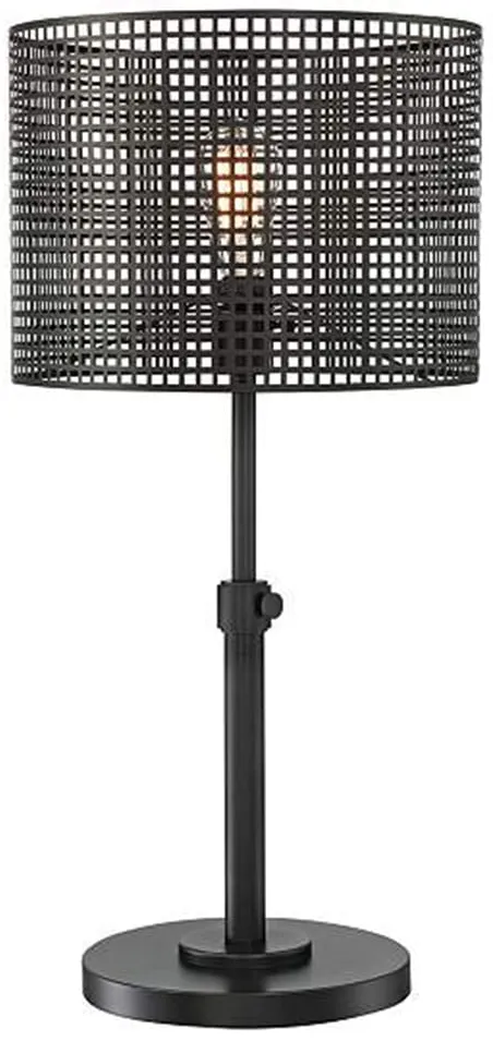 Caged Drum Table Lamp With Edison Bulb 29"H