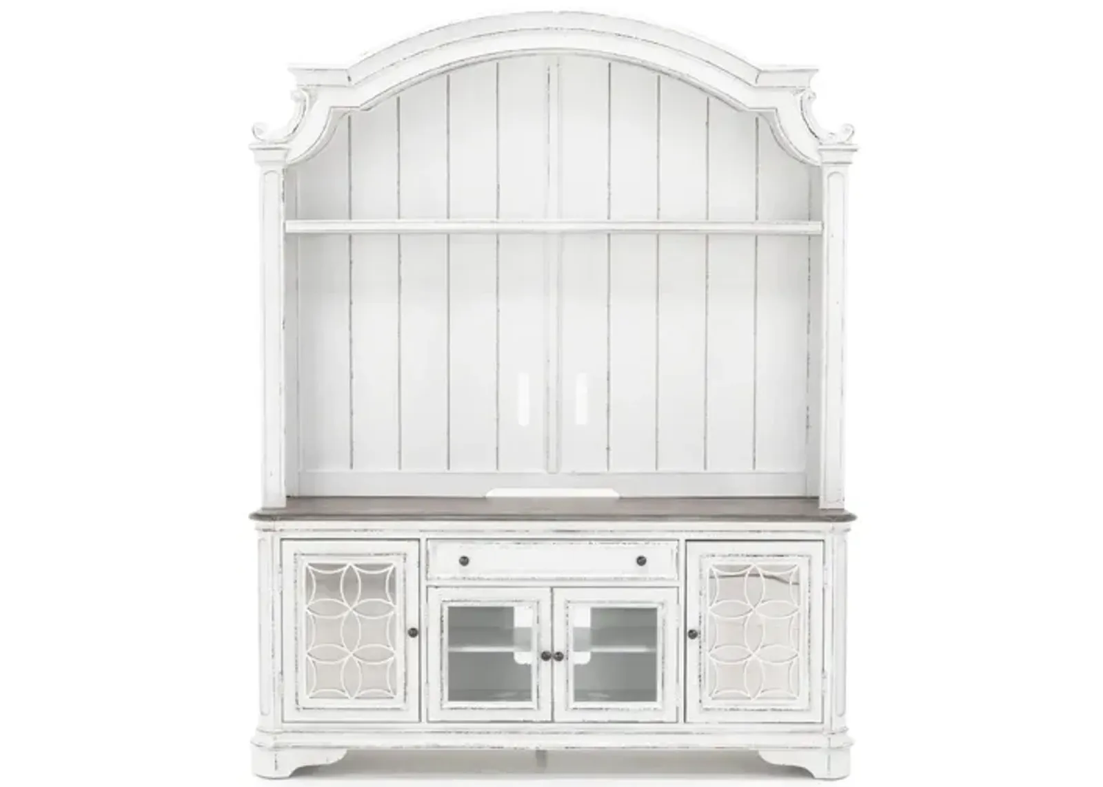 Magnolia Manor 74" Entertainment Stand & Hutch