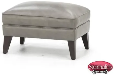 Colt Leather Ottoman in Light Grey
