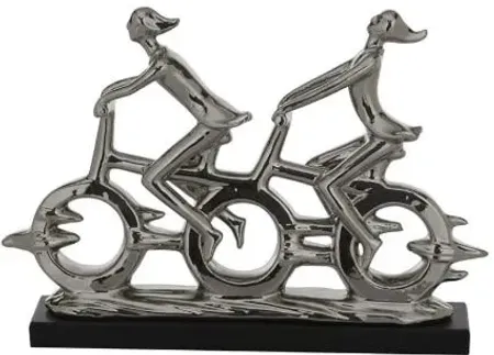 Ceramic Bicycle Ride Sculpture 18"W x 13"H