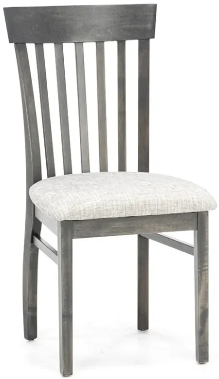 Venice Slat Back Upholstered Side Chair in Mineral