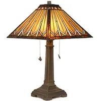 Danby Amber Mission Tiffany-Style Glass Table Lamp 22"H