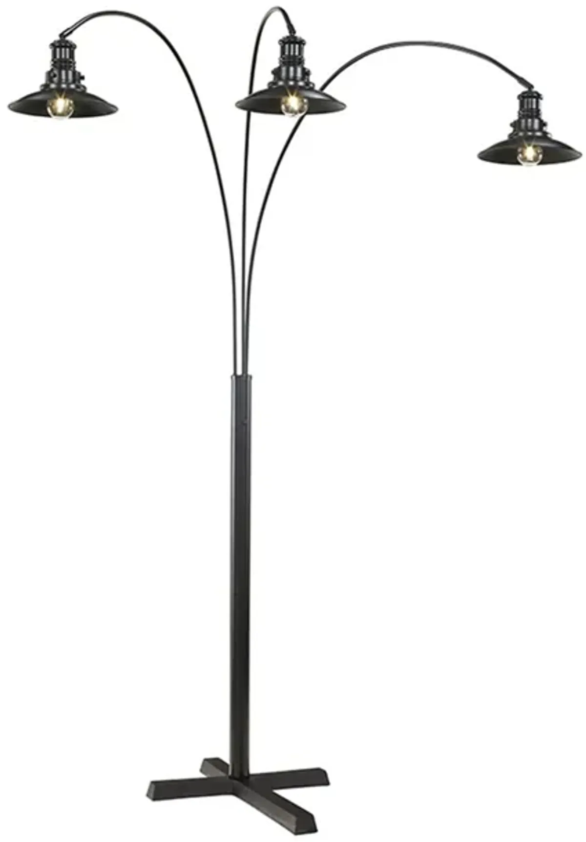 Black Metal Urban 3-Light Arc Lamp 83"H