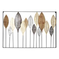 Copper, Gold, and Black Metal Leaves Wall Décor 47"W x 31"H