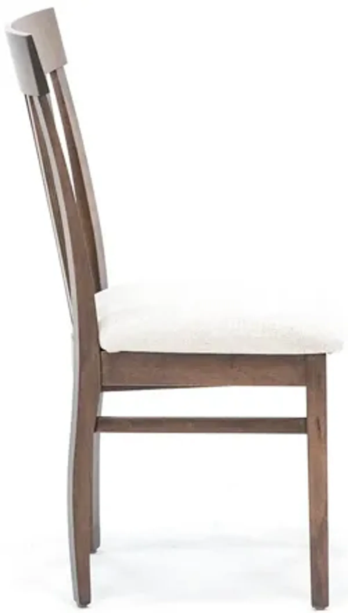 Venice Slat Back Upholstered Side Chair in Walnut