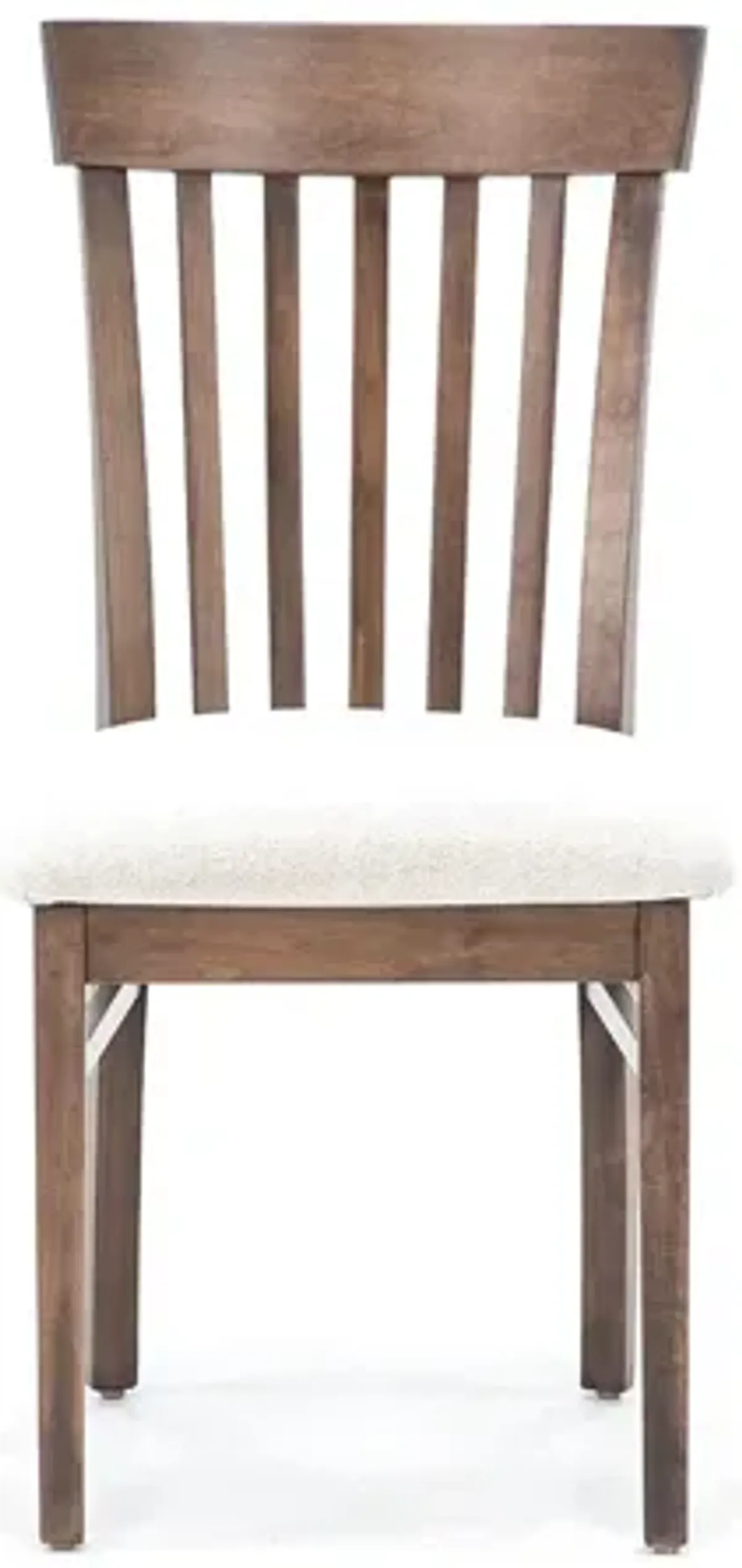 Venice Slat Back Upholstered Side Chair in Walnut