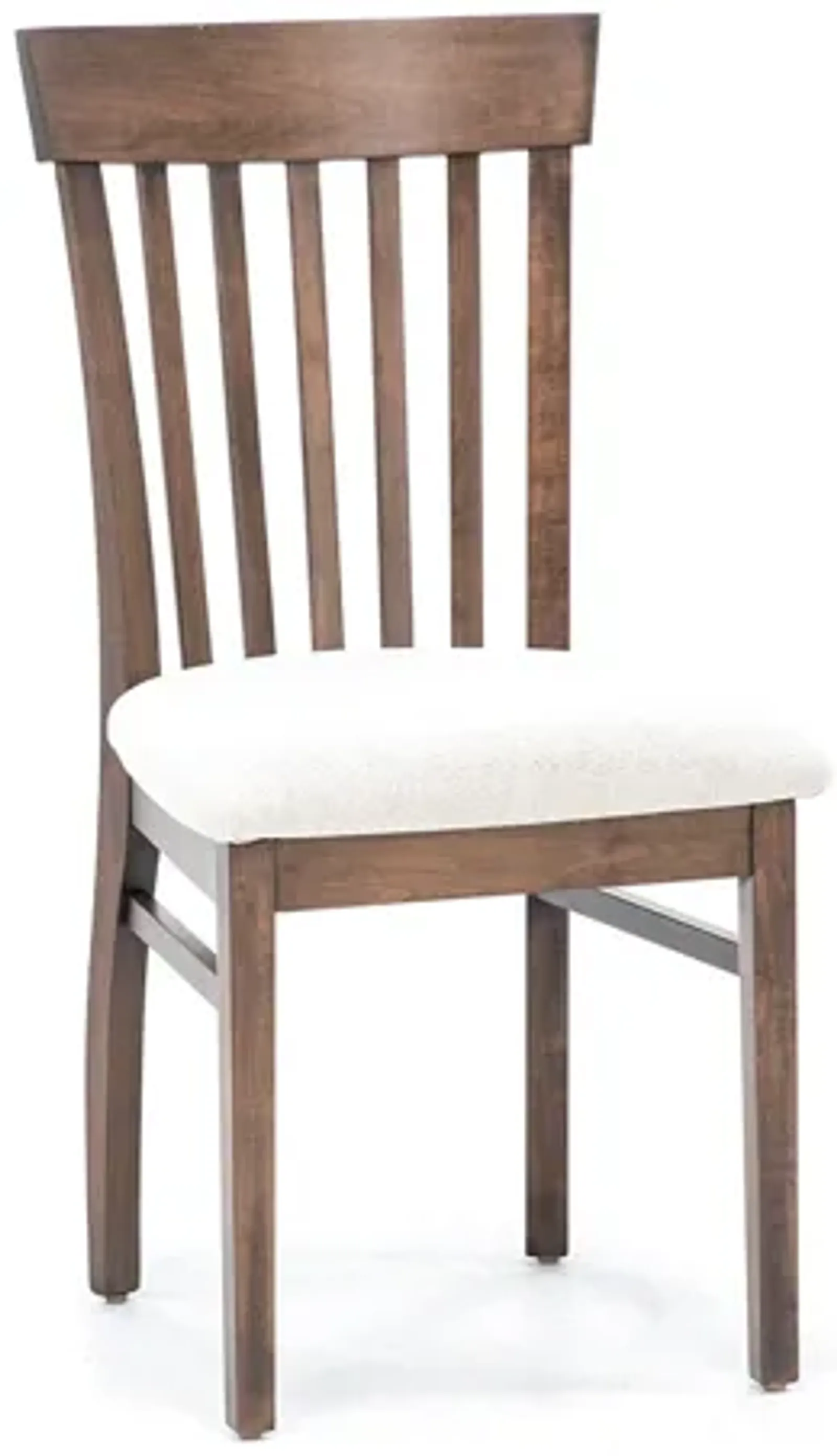 Venice Slat Back Upholstered Side Chair in Walnut