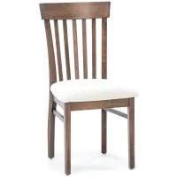 Venice Slat Back Upholstered Side Chair in Walnut