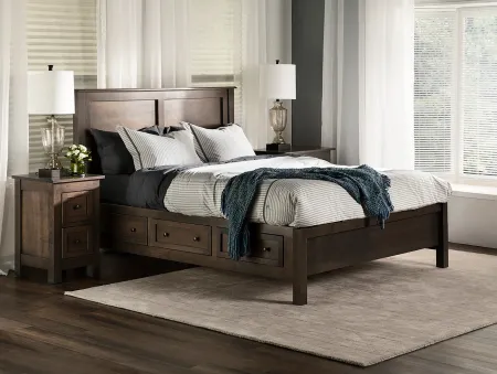 Witmer Taylor J Grey Queen Storage Bed with 52" Headboard