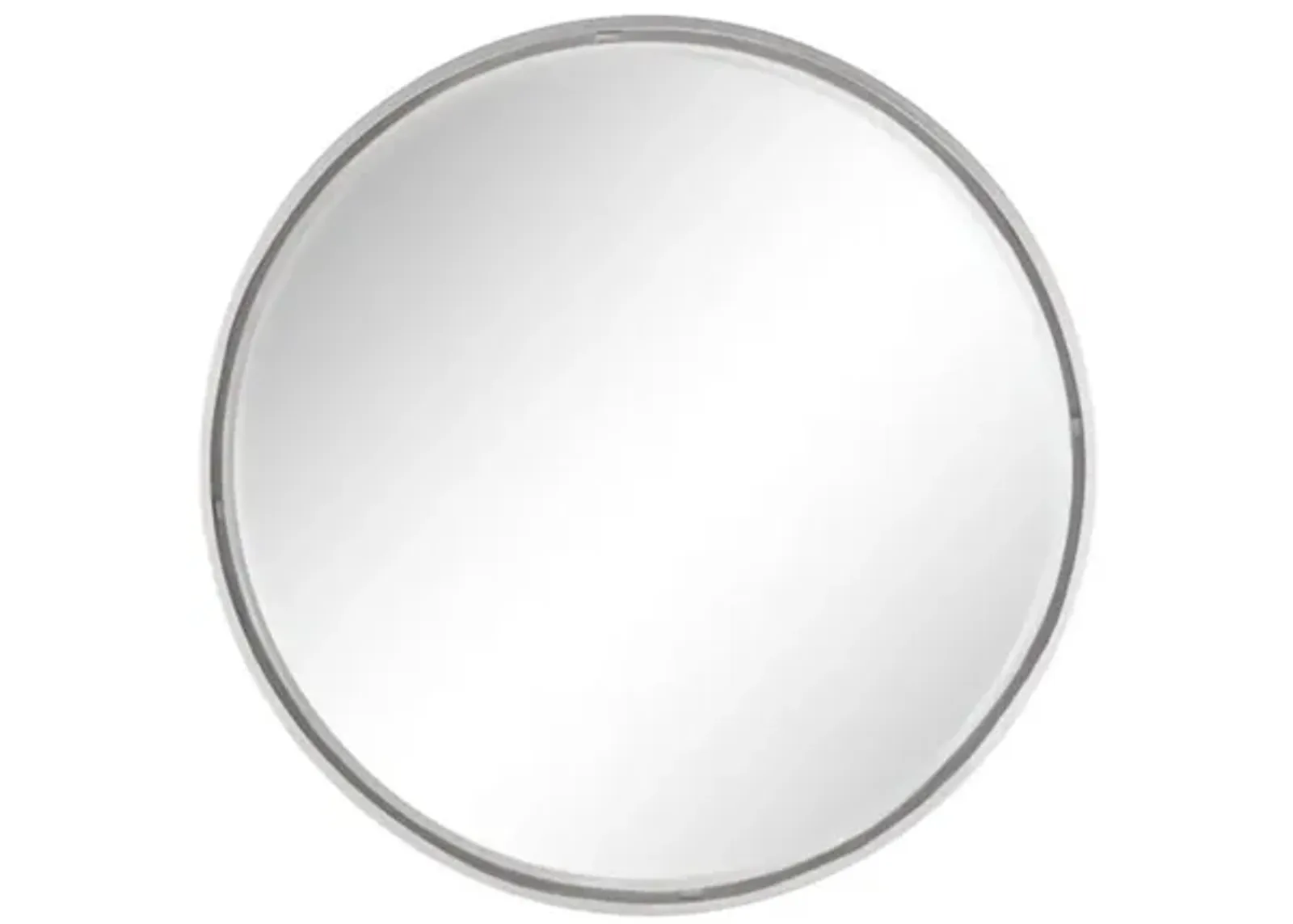 Silver Metal Beveled Wall Mirror 30" Round