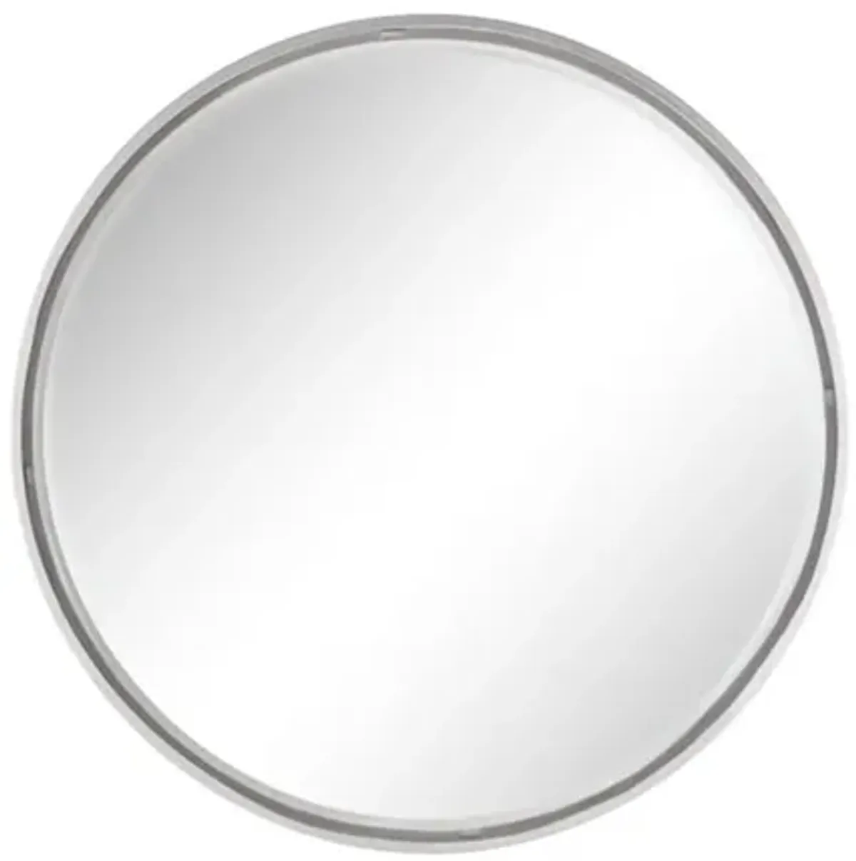 Silver Metal Beveled Wall Mirror 30" Round